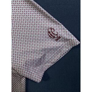 Johnnie O Squirly Golf Polo Shirt Medium Stretch Wht/Pink Columbus Country Club